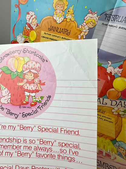 1984 Strawberry Shortcake Berry Special Friends Club Rare Mail-In Offer Poster