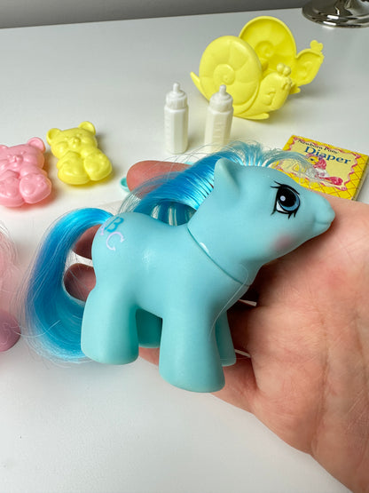 1980s Hasbro My Little Pony Newborn Twins Doodles & Noodles Complete