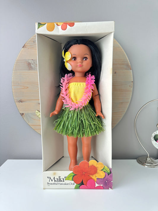 1972 Anekona Malia Hawaiian Doll Souvenir MIB Honolulu