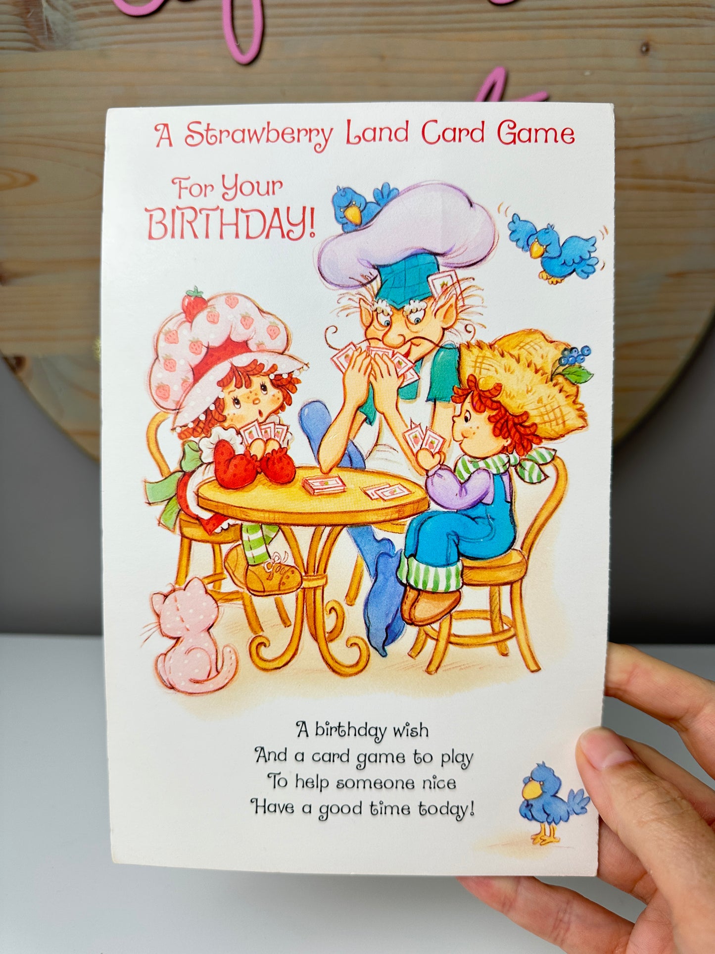 1982 American Greetings Strawberry Shortcake Strawberryland Card Game Greeting Card Unpunched