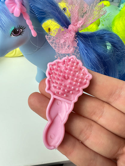 1980s Hasbro G1 My Little Pony Flowerburst with Ribbon & Brush