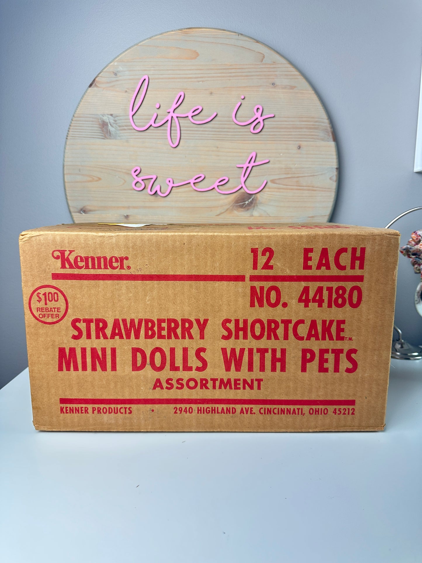 1980s Kenner Strawberry Shortcake Original Cardboard Box Shipping Carton