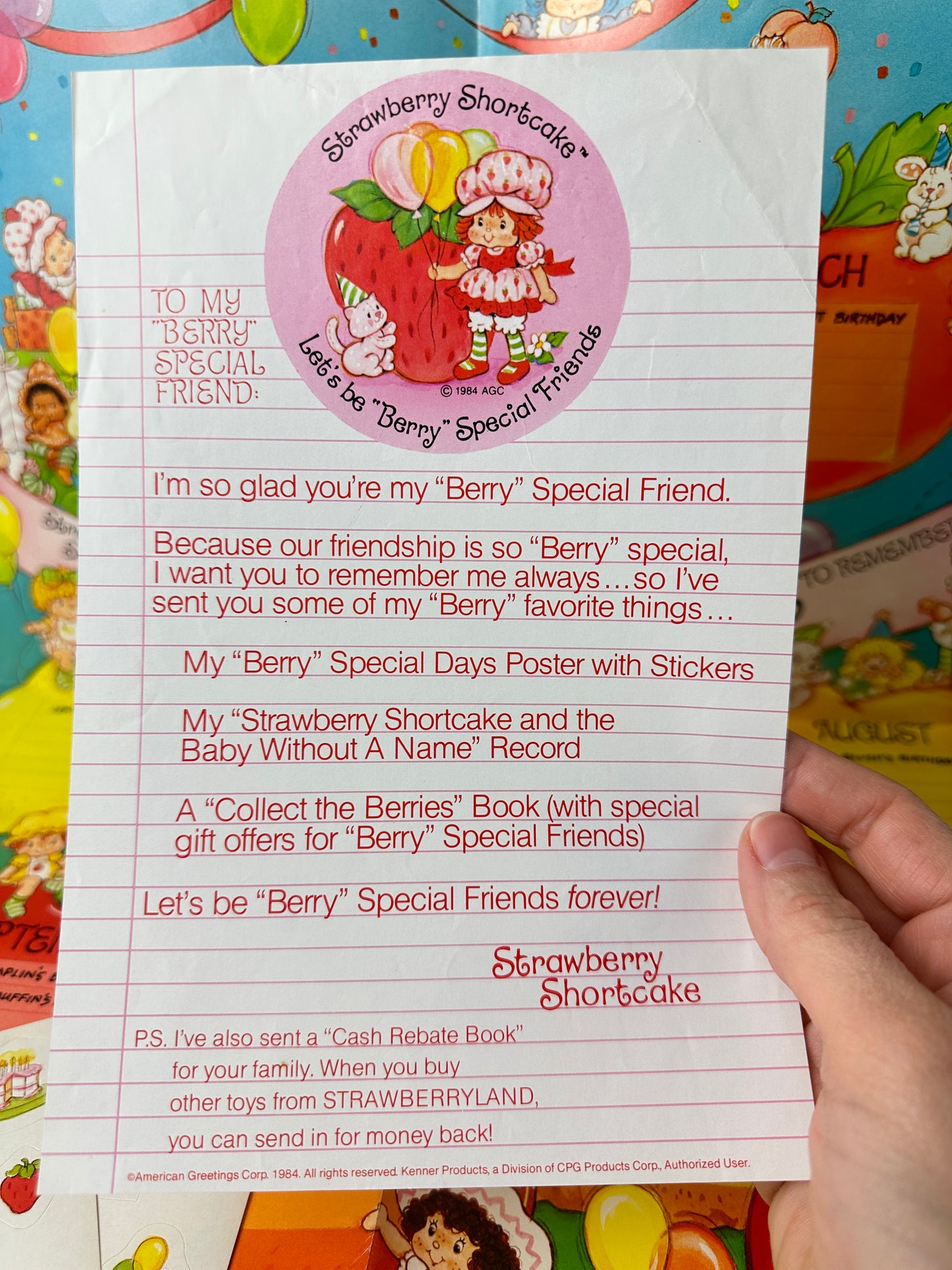 1984 Strawberry Shortcake Berry Special Friends Club Rare Mail-In Offer Poster