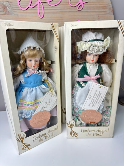 1985 Gorham Around The World Dolls MIB Original Box [Sold Separately]