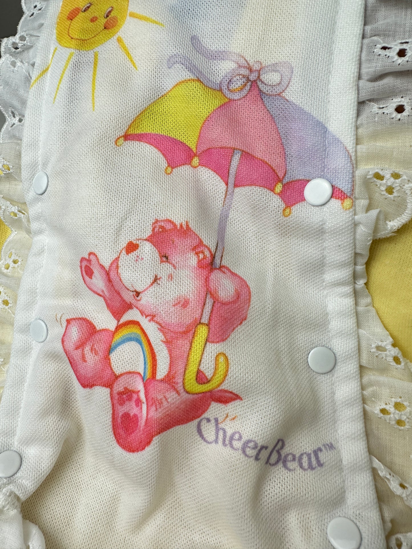 1980s Care Bears Cheer Bear Baby Sunsuit Romper Size 3 Months NWT