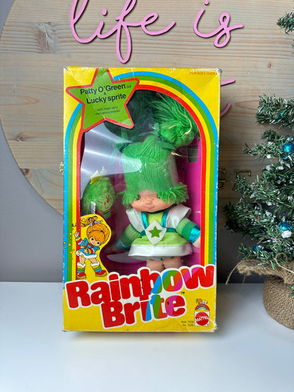 1983 Mattel Rainbow Brite Patty O' Green with Lucky Sprite Doll in Box