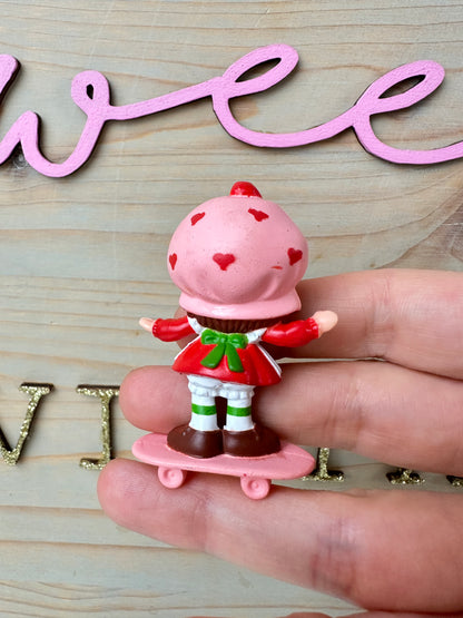 1980s Kenner Strawberryland Strawberry Shortcake on a Skateboard PVC Miniature Figure