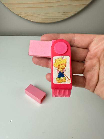 1980 Strawberry Shortcake School Supplies Eraser & Pencil Sharpener