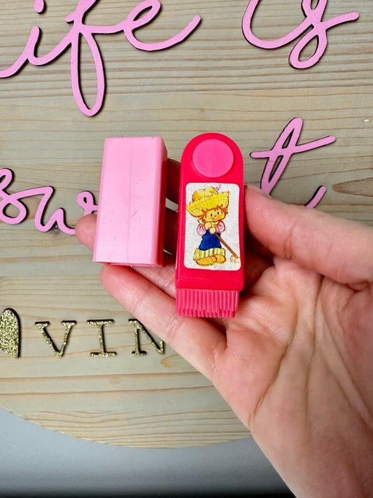 1980 Strawberry Shortcake School Supplies Eraser & Pencil Sharpener