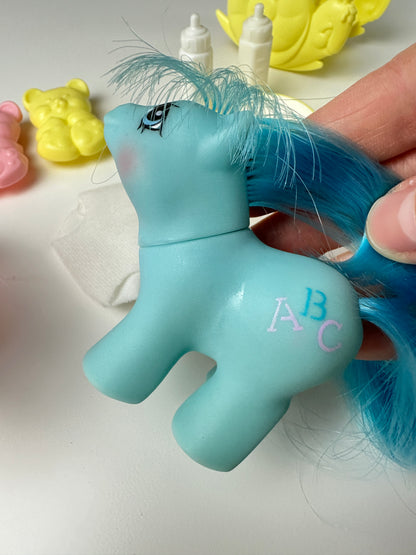 1980s Hasbro My Little Pony Newborn Twins Doodles & Noodles Complete