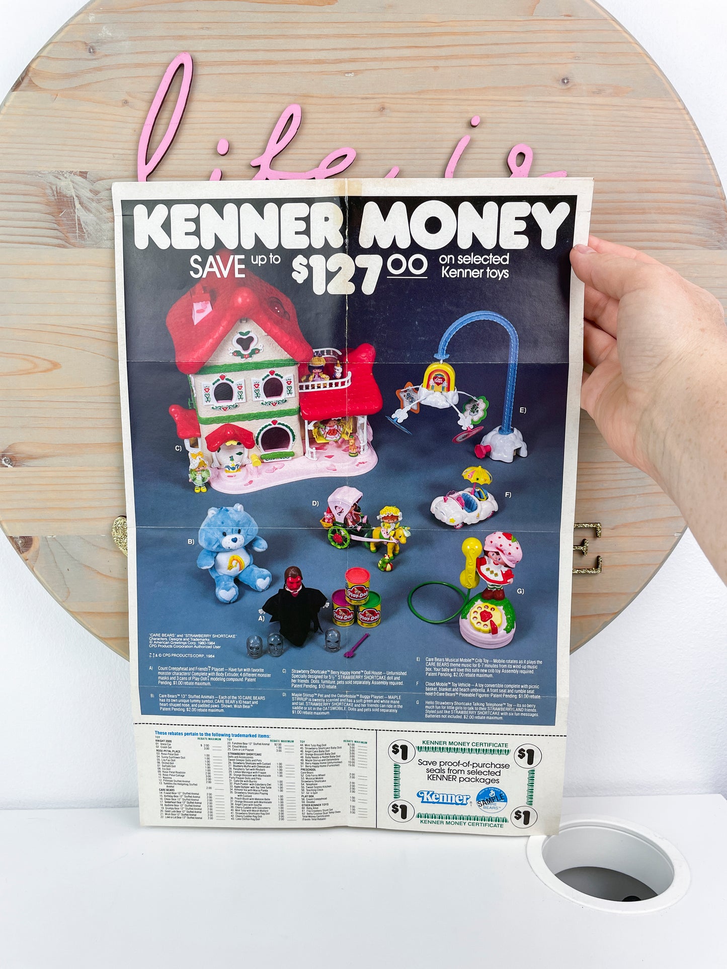 1984 General Mills "Kenner Money" Care Bears Poster Rebate Form