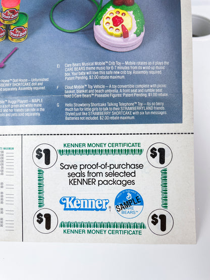 1984 General Mills "Kenner Money" Care Bears Poster Rebate Form