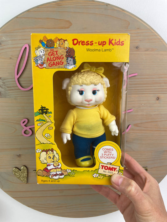 1984 American Greetings Tomy Get Along Gang Dress Up Kids Poseable Woolma Lamb NRFB Sealed